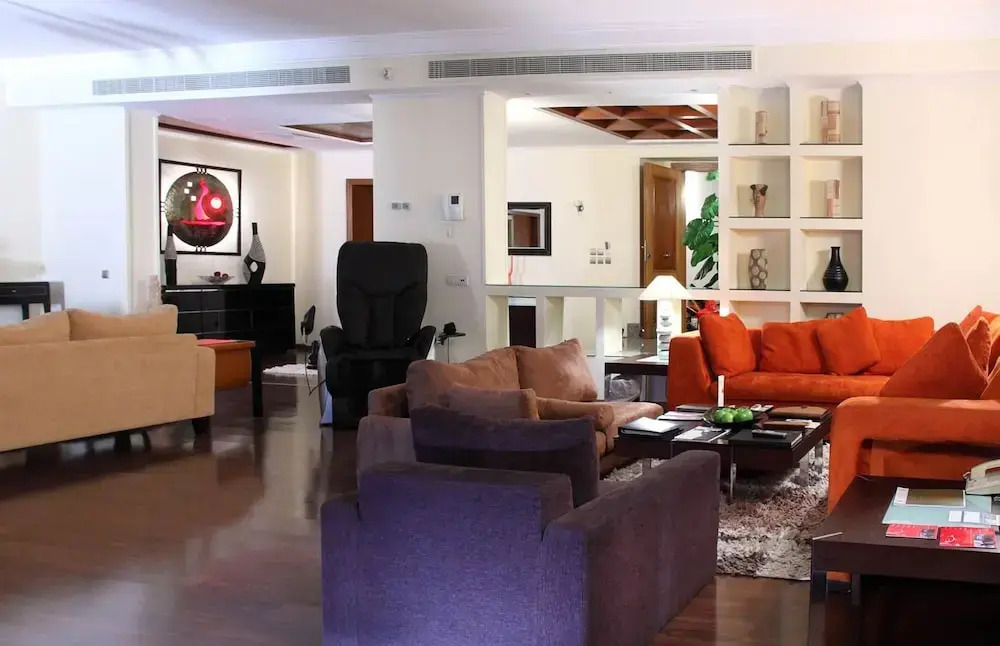 A 4 bedroom contemporary villa is furnished with luxe imported Italian furniture