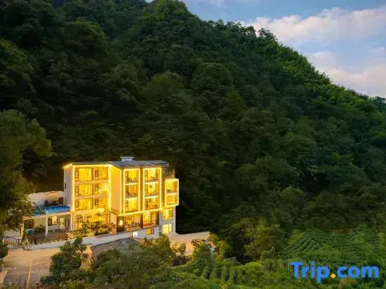 Qing ink Tea Garden pleasant color designer air infinity pool mountain luxury beauty night