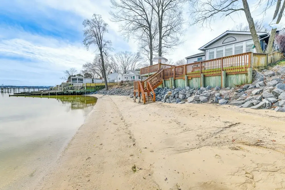 Riverfront Colonial Beach Home w/ Private Beach!