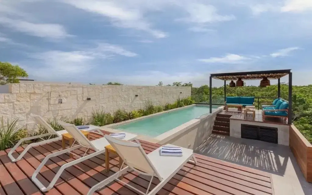 Cozy 1Bbrm +Garden and Private Pool Aldea Zama
