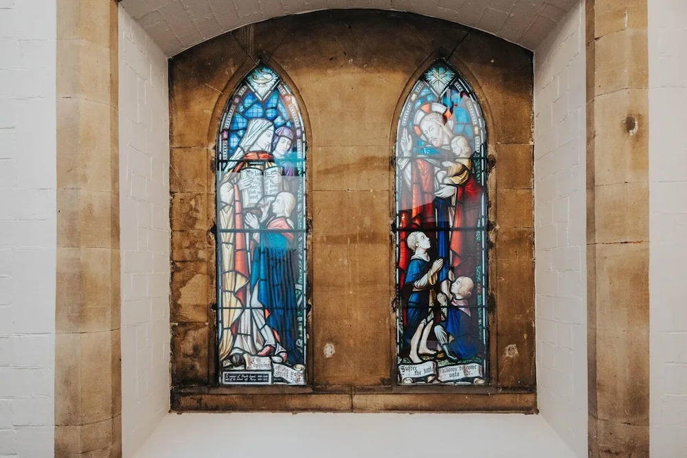 Rare Historic Church Stained Glass Parking