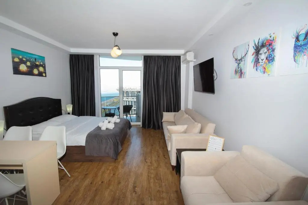 Sea to sky beachfront studio apartment with stunning sea views in Batumi