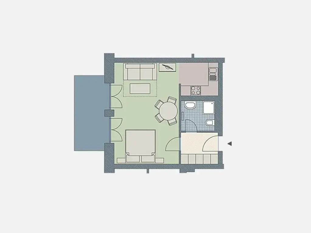 Kaiservillen Heringsdorf - 1-Raum-Appartement mit Terrasse D103