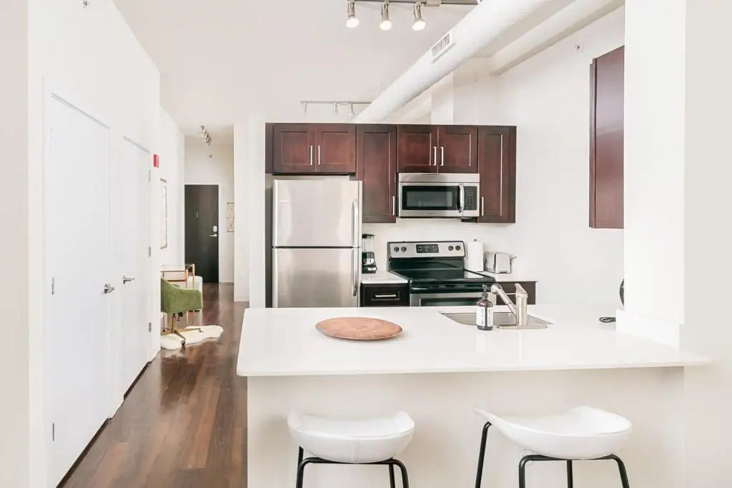 1BR Luxury Studio Historic Building, Parking, Rooftop Deck & Gym