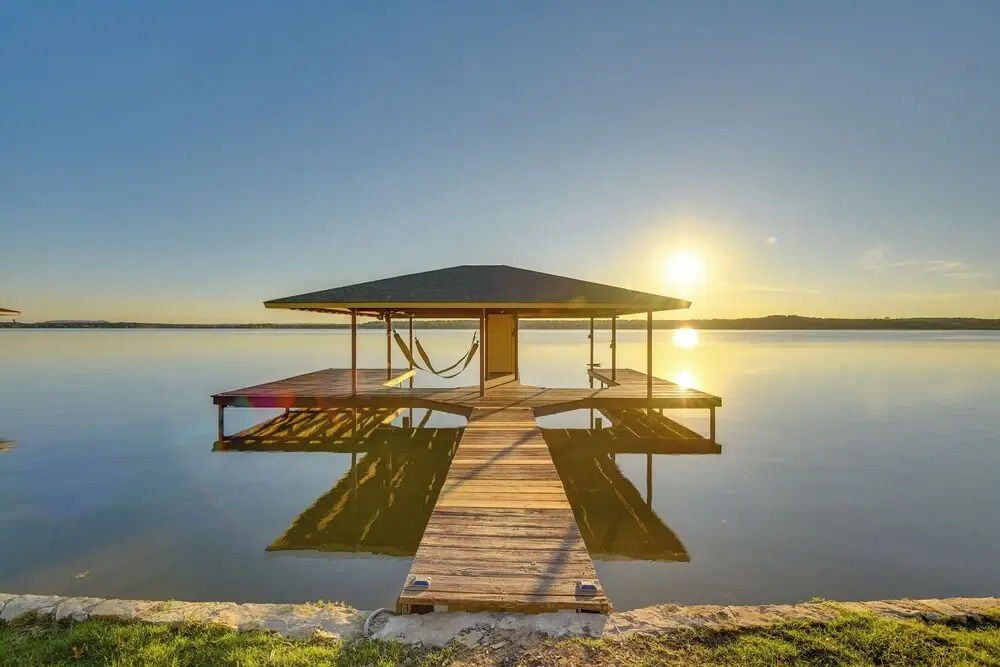 Luxe Lakefront Home in Granbury w/ Hot Tub & Dock
