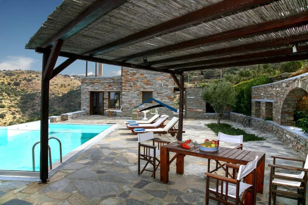 Villa Ailiea with a swimming pool and fantastic sea view near Ioulis