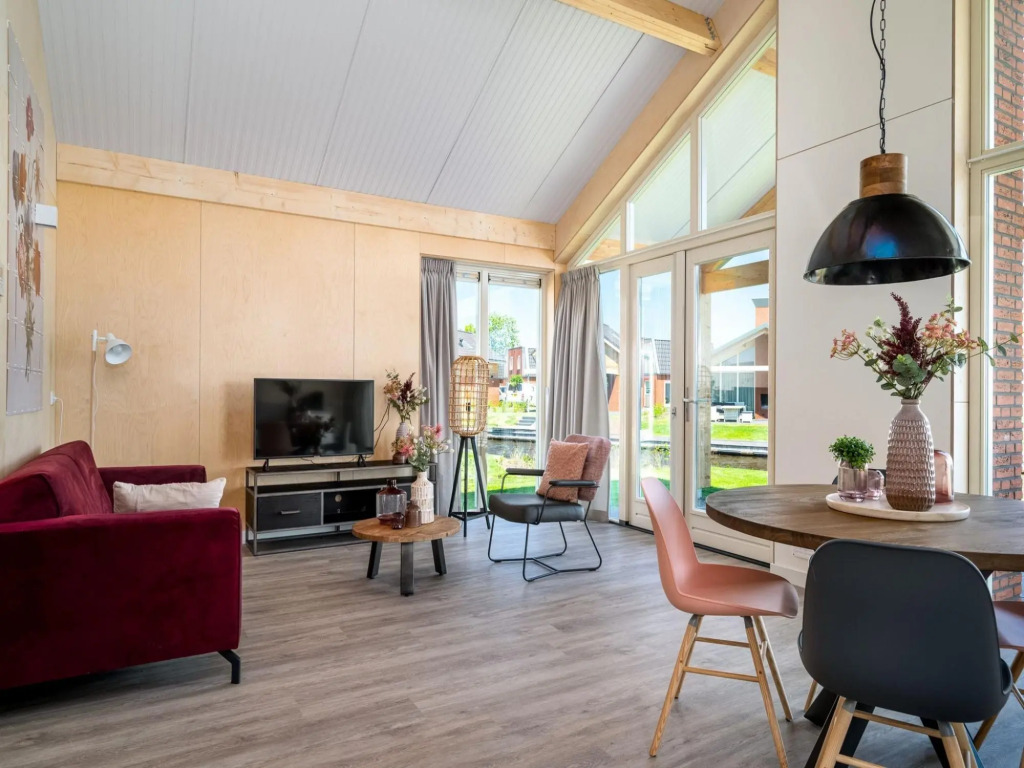 Disabled house on the water, on a holiday park in Friesland