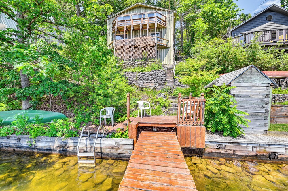 Quiet Cabin on Glen Lake w/ Boat Dock & Deck!