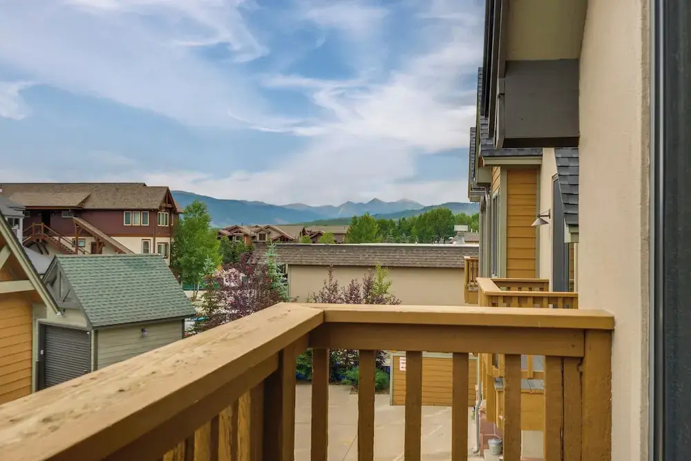 Patio w/ Peak 1 Mtn View: Main Street Frisco Condo