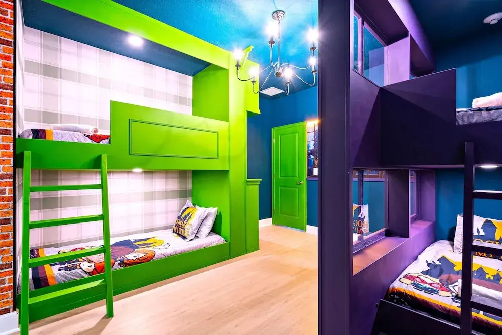 Themed Kids' Rooms, Pool & Game Loft Near Disney