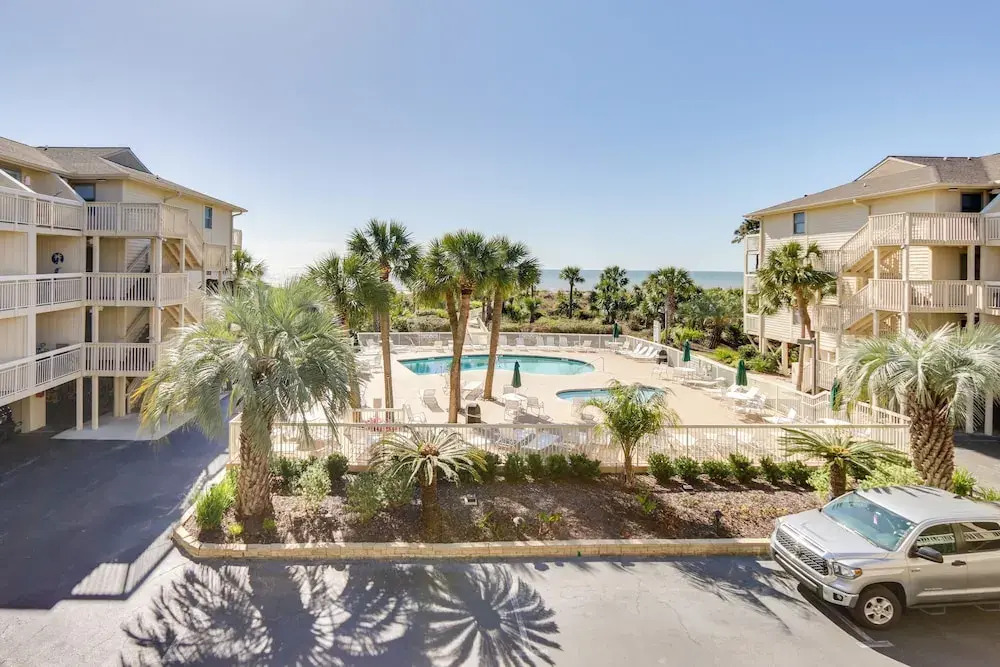 Ocean-view Balcony: Beachfront Hilton Head Condo