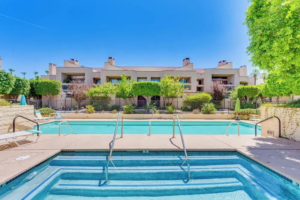 Community Pool Access: Chic Palm Springs Condo
