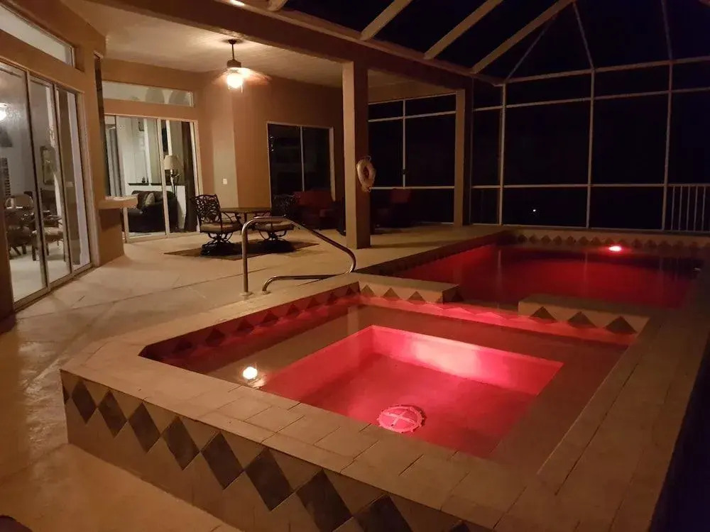 Waterfront home with pool, spa and walk to beach