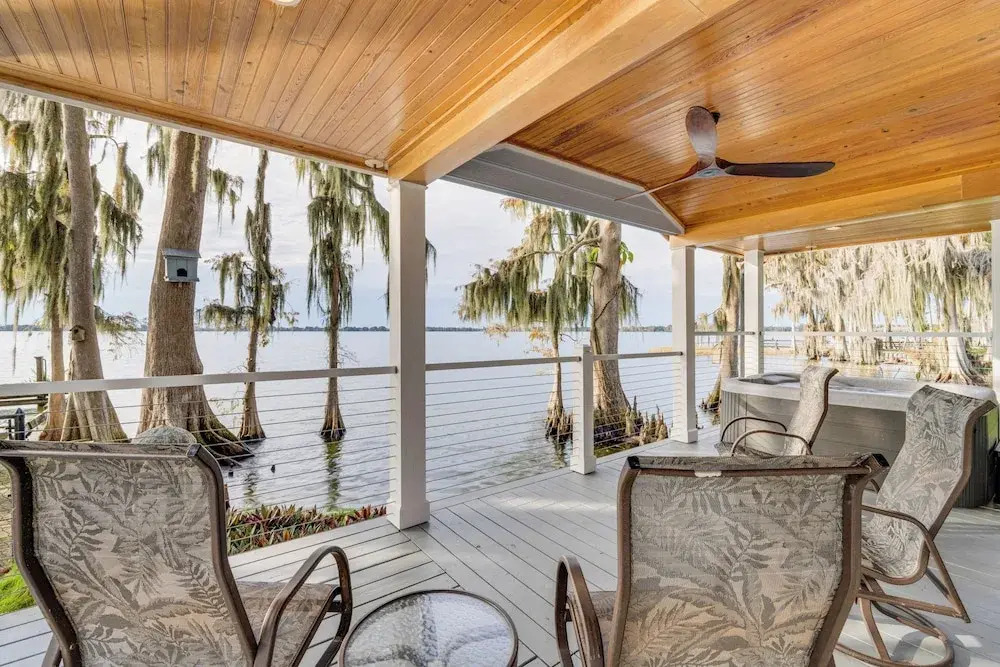 Hot Tub & Fire Pit: Lakefront Home on Lake Eloise