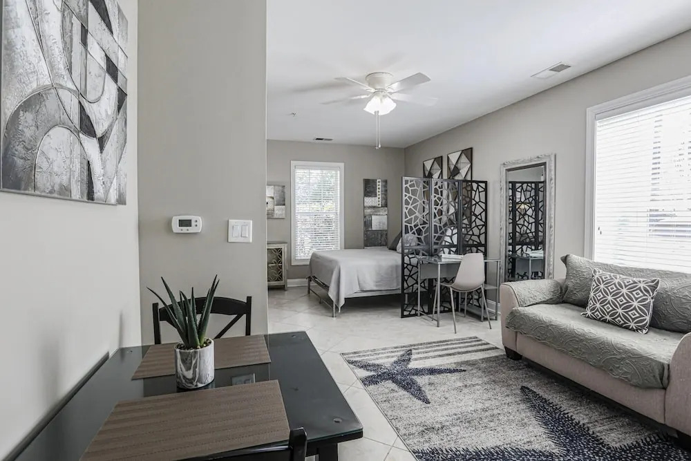 Modern Gray Studio Steps to Pool Myrtle Beach SC