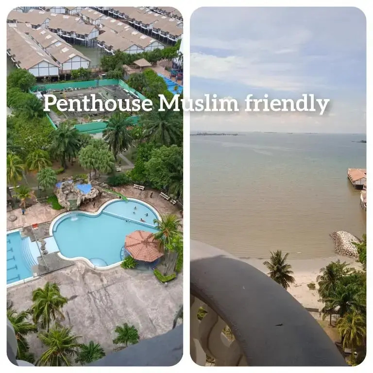 Santai Inn aprt 3 bilik Moslim Blok D w WiFi & Astro at Glory Beach Resort