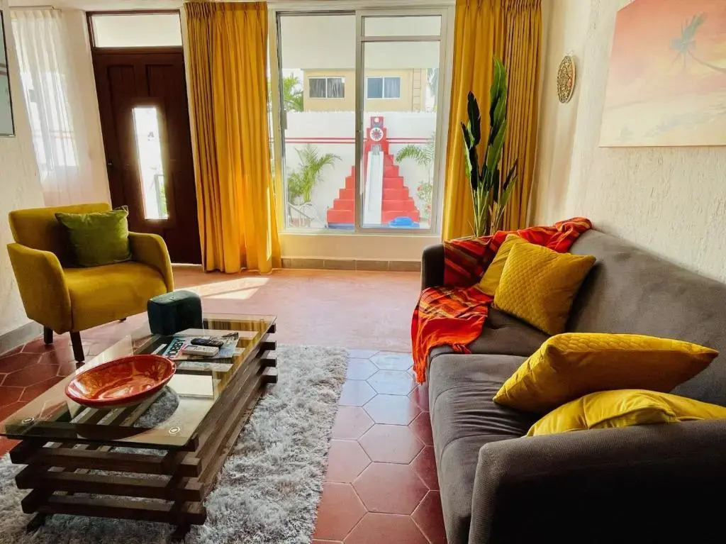 Casa Piramide: Fully Furnished 2-Bedroom House w/ Private Swimming Pool and Waterfall, 5 Minute Walk from the Beach