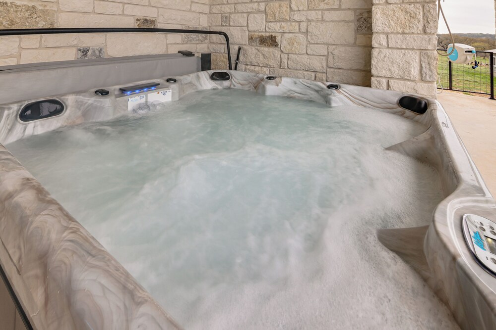 Hot Tub, Dock & View! Lakefront Marble Falls Home