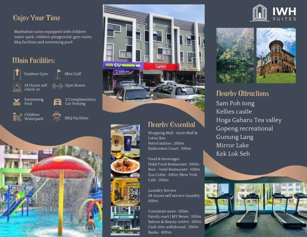 Ipoh Waterpark Homestay 7-12pax 3 Or 4Bedrooms Pool or City View with 2parking