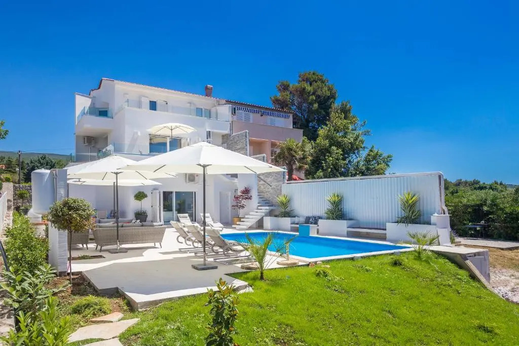 Luxury villa Punat with pool with sea view , 50m from the beach