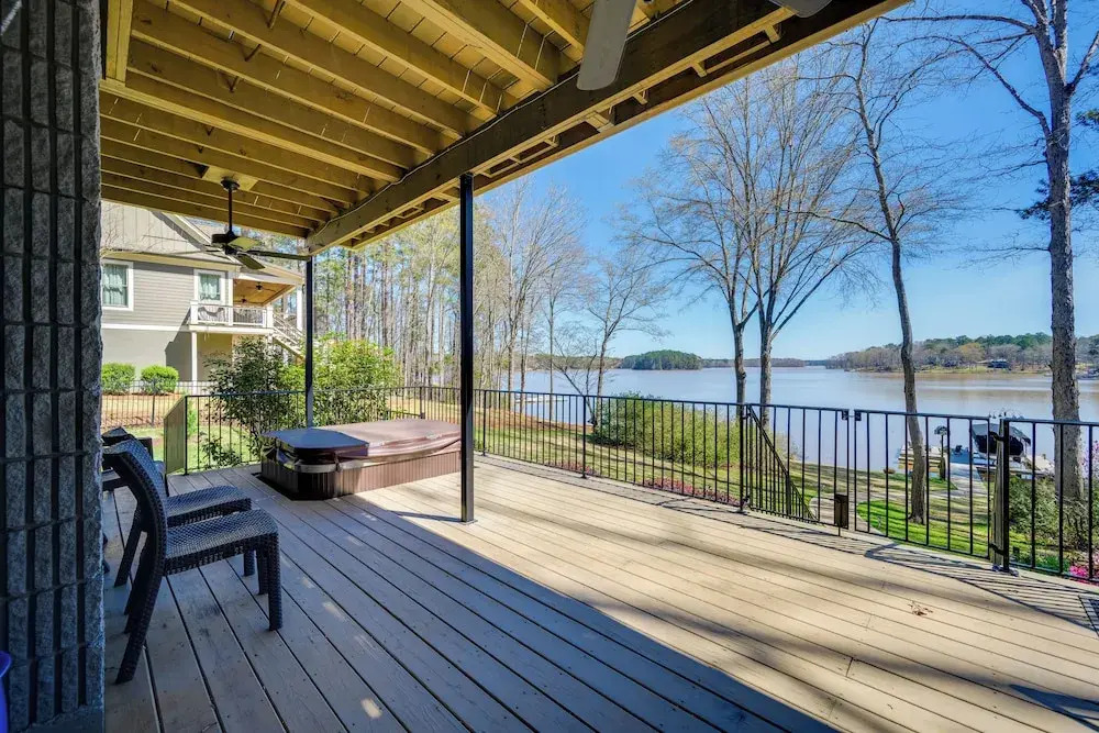 Lakefront Lake Oconee Home: Boat Dock + Hot Tub