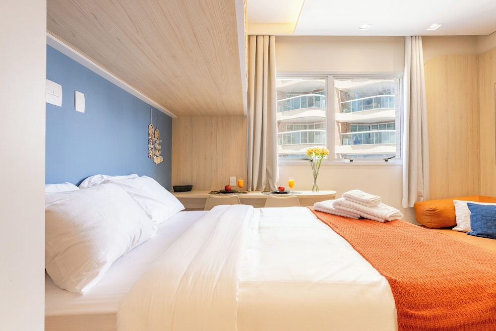 Stay Home Luxo | 1min Praia Gonzaga | Rooftop, Piscina, Sauna & Gym