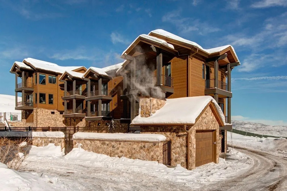 Ski Side Stunner with Pool by RedAwning