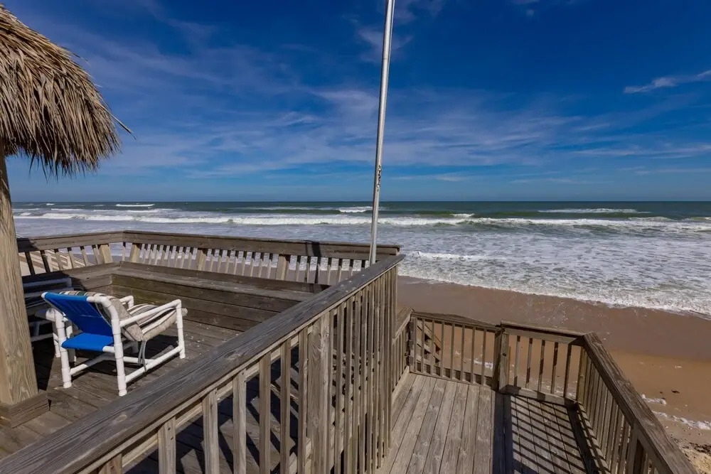 Large Beachfront Deck on Car Free Beach - 5747 S Atlantic