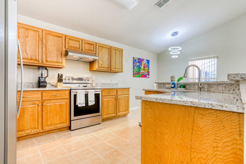 Stylish Retreat With a Private, Heated Pool, Central AC, & Garage Game Room