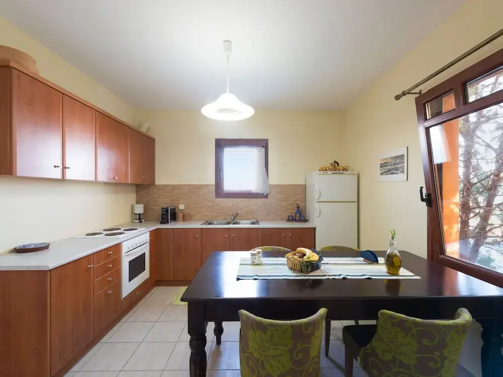 Villa with Private Pool & Souda Bay View in Very Nice Village near Chania
