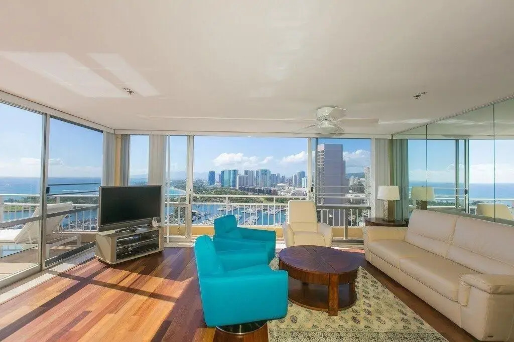 Spacious One Bedroom Harbor View Condos at Ilikai Marina With Private Balcony
