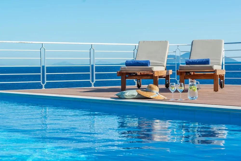 Seafront Karavi Villa with private sea access - Iris Villas Lefkada