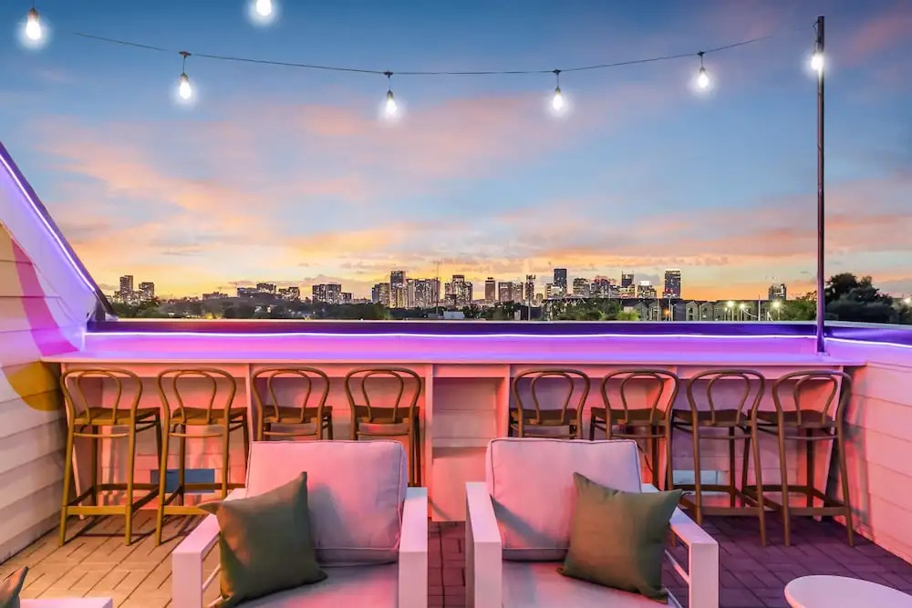 Hip Rooftop Deck Game Room in Downtown Nashville