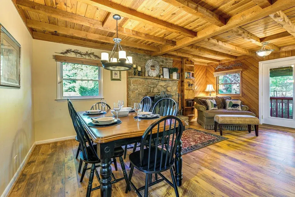 Hot Tub & Fire Pit: Cozy Cabin in Maggie Valley