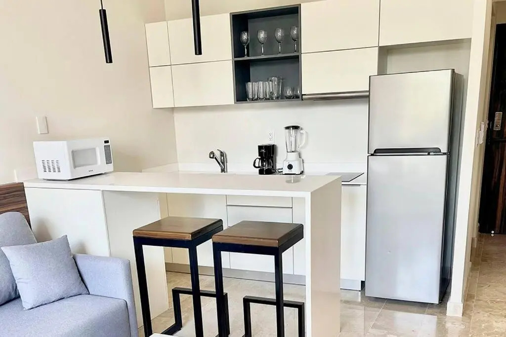 Fresh and Stylish Studio Aldea Zama rooftop pool Mya 109
