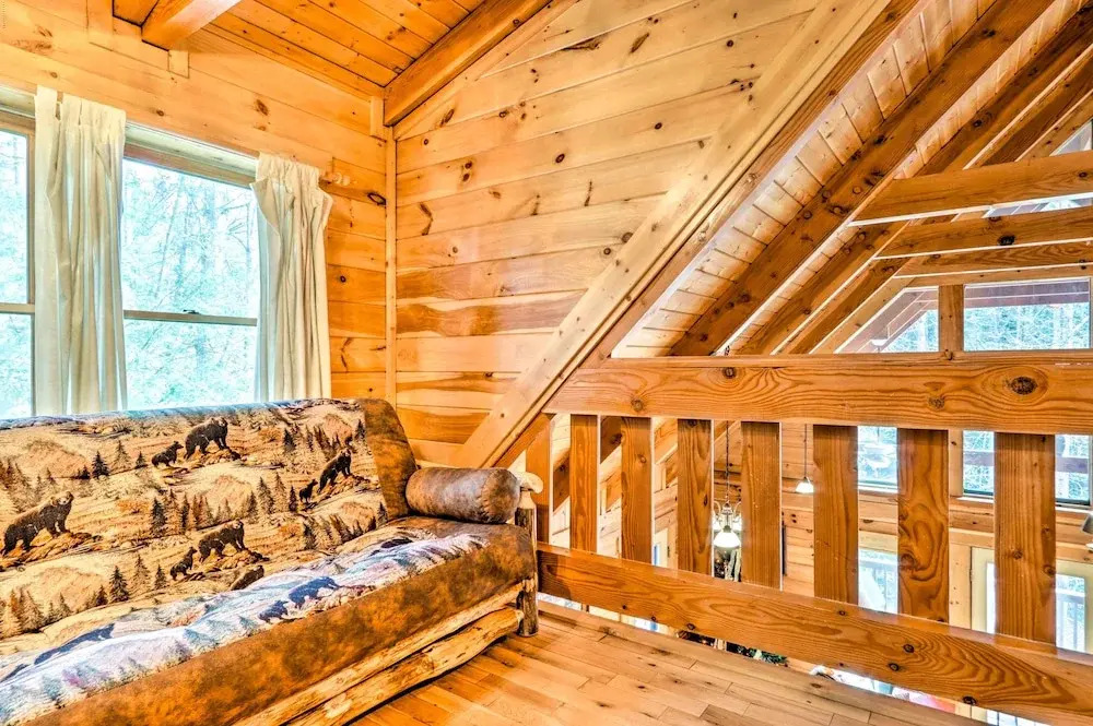 Deck & Game Room: Creekside Cabin in Sevierville