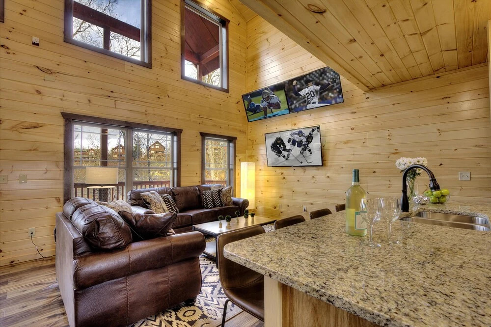 TOT NEW Cabin w/ Indoor Pool & HOT TUB Game Room & Video Wall