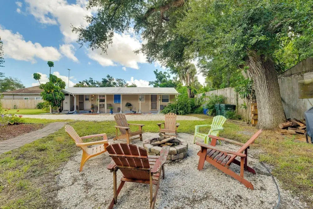 1 Mi to Nokomis Beach: Quiet Getaway w/ Fire Pit