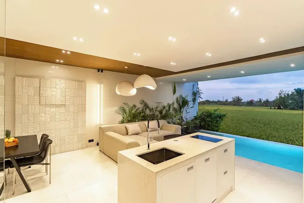 Azure 2BR Villa in Ubud Rice Field views