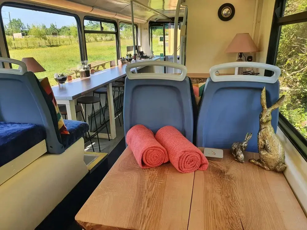 Double Decker Bus on an Alpaca Farm Sleeps 8