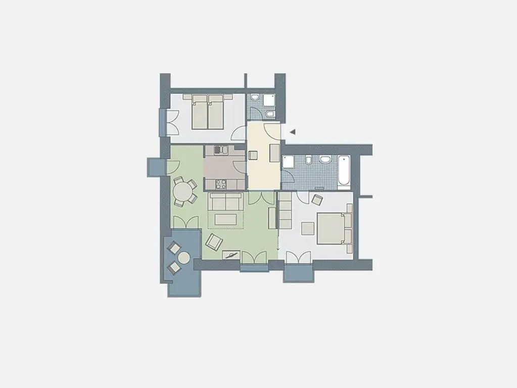 Kaiservillen Heringsdorf - Appartement mit 2 Schlafzimmern und Balkon D202