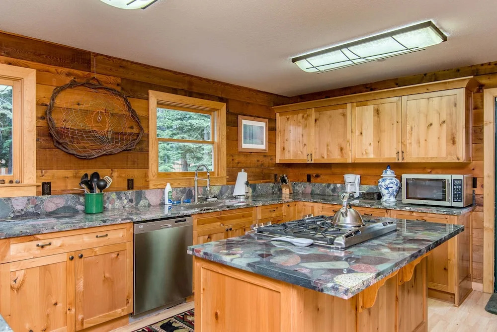 Modern Cedar Log Cabin w Hot Tub by RedAwning