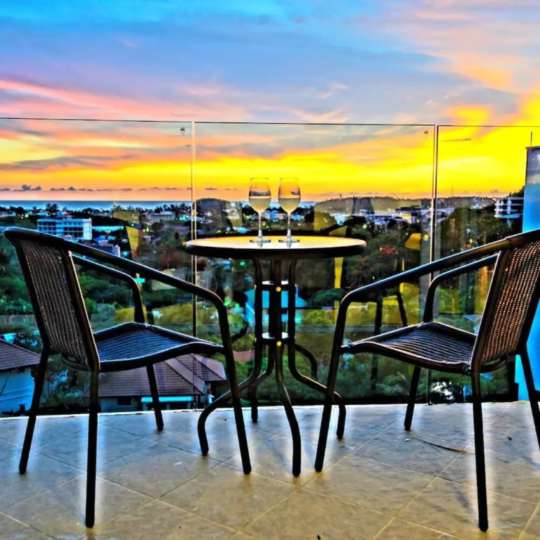 Apartment with 2 Bedrooms in Phuket, with Wonderful Sea View, Shared Pool, Furnished Balcony - 2 Km From the Beach