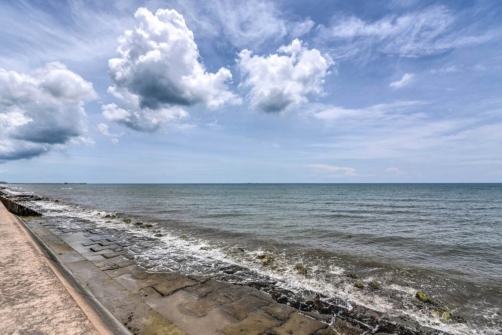 Balcony & Community Pool Deck: Condo in Galveston