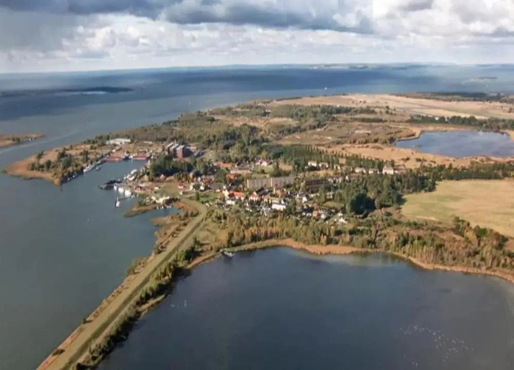 Houseboat in Peenemunde on the Baltic Sea