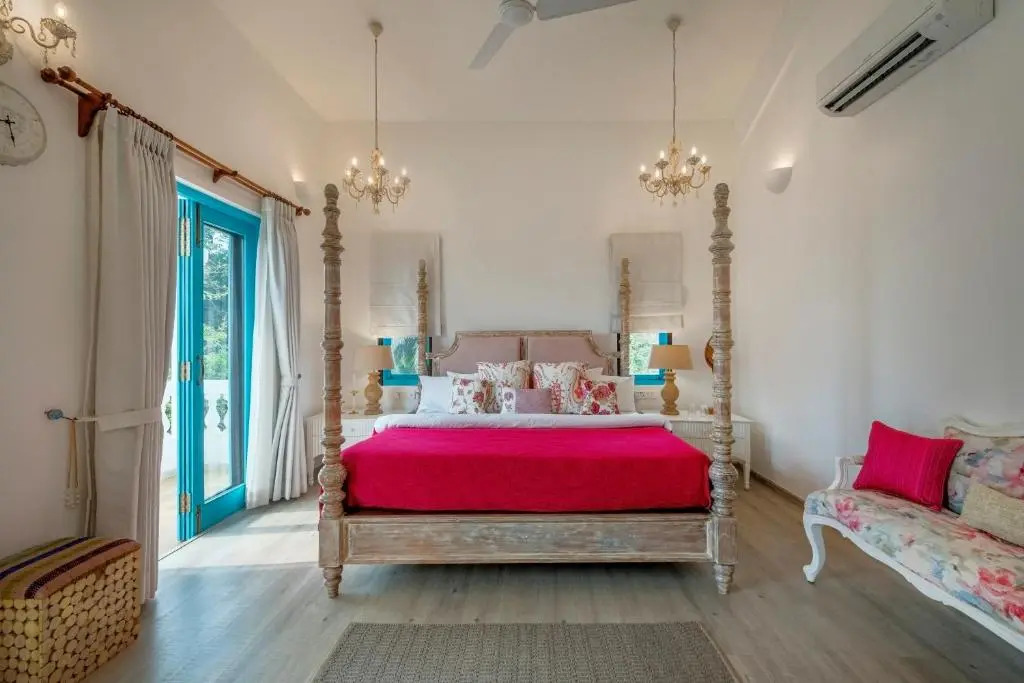 SaffronStays Sweet Mango - 4BR Goan Villa w Private Pool, Mango Garden, Bar Gazebo & Vibrant Interiors Near Beaches