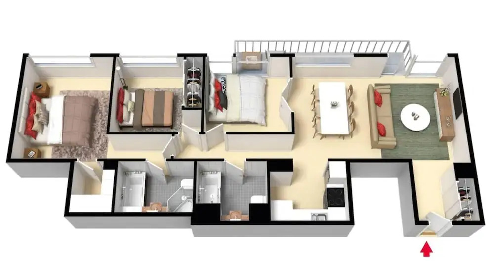 Spacious 3-bed Unit in Melbourne CBD w/ Pool & Gym