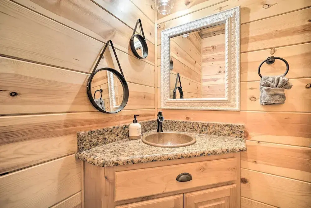 Expansive Broken Bow Cabin with Hot Tub and Playset!