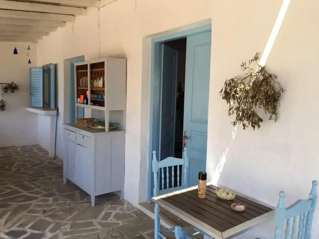 House with 6 bedrooms in Ios with wonderful sea view enclosed garden and WiFi 100 m from the beach