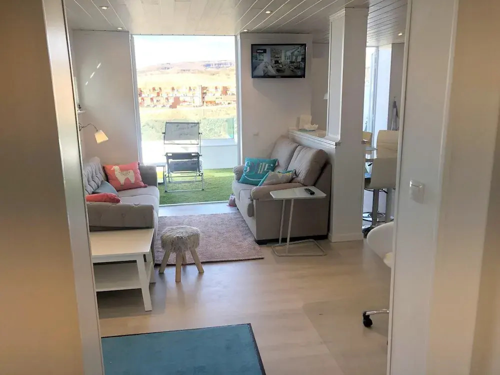 Apartment with 2 Bedrooms in Mogán, with Wonderful Sea View, Pool Access, Furnished Garden